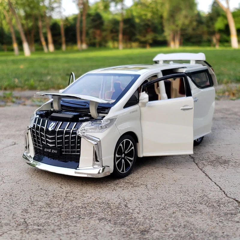 1:24 Alphard MPV Car Model Die Cast Alloy Diecasts & Toy Supercar Collectibles Boys Kids Toys Sound Light Car