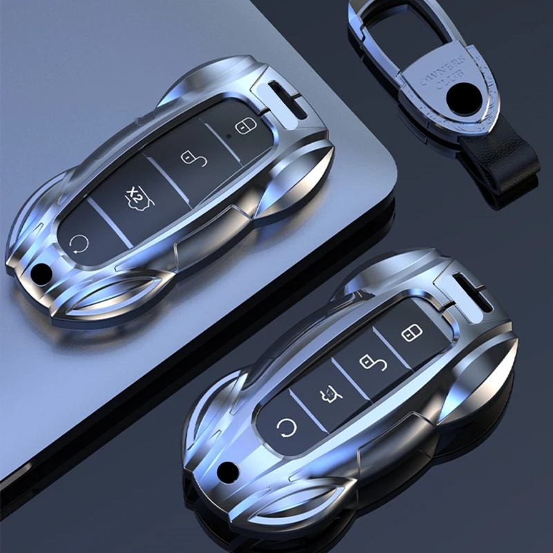 Metal Car Remote Key Cover Case Holder Shell Fob for BYD New ATTO 3 Atto 2 Song Pro Shark 6 Dolphin Mini Seal U 05 Sealion 07 EV key case,key case cover,car key shell