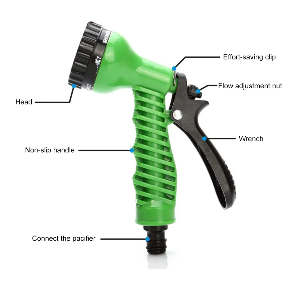 High Pressure Water Gun Hose Nozzle Multifunctional Car Washer Adjustable Irrigation Sprayer Garden Watering Sprinkler Nozzle Water Gun Water Gun Nozzle Rotating Sprinkler Mist Sprinkler