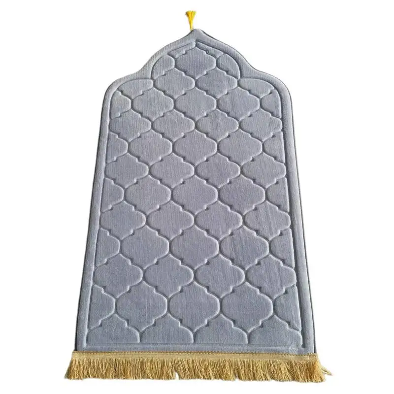 

Prayer Mat For Muslim Ramadan Flannel Carpet Worship Kneel Embossing Floor Carpets Non-slip Soft Portable Travel Prayer Rug