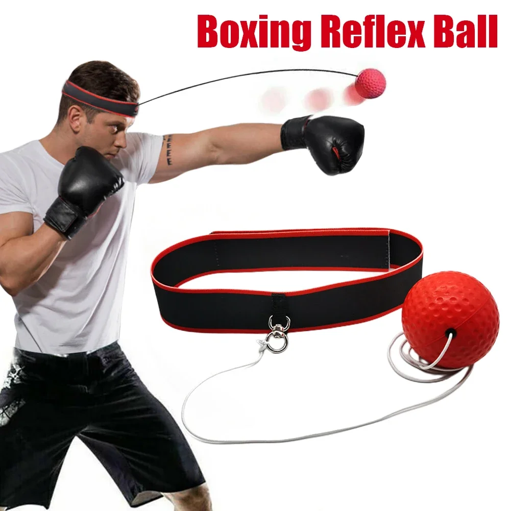 PU Rubber Boxing Head Ball Adjustable Head-mounted Boxing Speed Ball Sanda Training Hand Eye Reaction Fitness Equipment