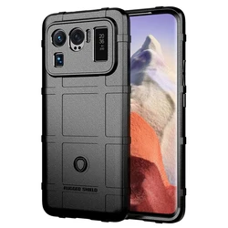 Durable Shockproof Armor Case - Heavy-Duty Silicone & Matte Rubber Soft Cover for Mi 11 Ultra (Black)