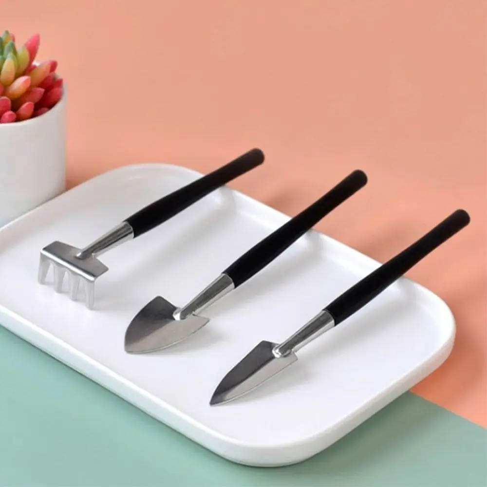 

Mini Stainless Steel Horticultural Tools Three Piece Set Multifunctional Potted Flower Planting Loosening Soil Round Shovel Rake