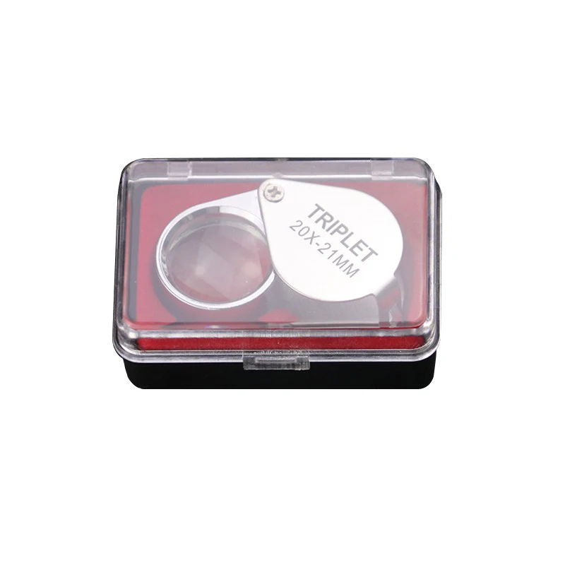 Jewelry Magnifying Glass Metal Folding Loupe Glass Lens Magnifying Triplet Jewelry Diamond