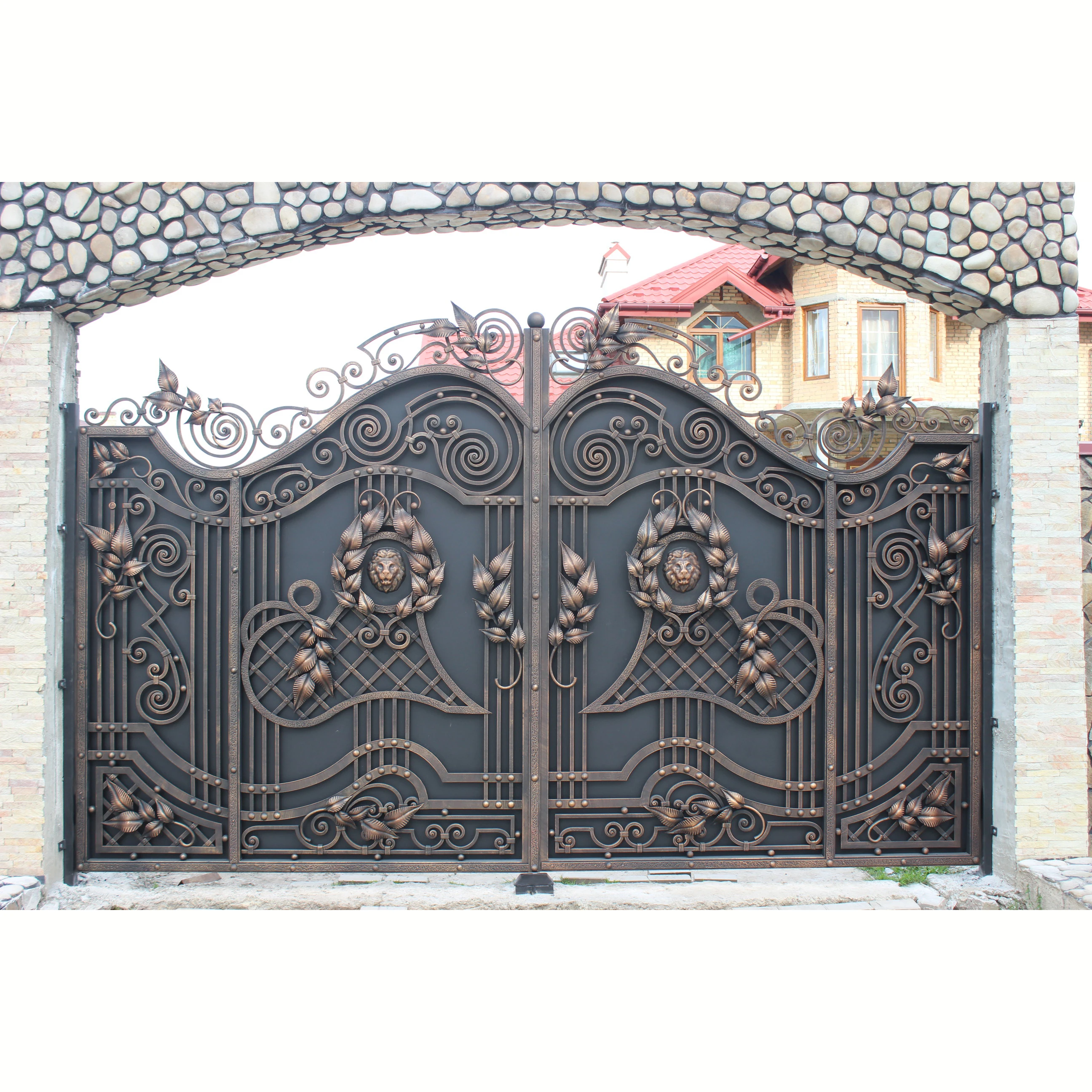 Main Gate Designs Wrought Iron Grill Fencing, Trellis & Gates Metal Heat Treated Pressure Treated Iron Type Automatic XMOYA Gate