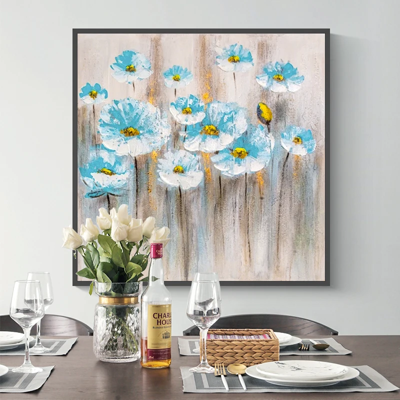 

Handmade Flower Paintings Abstract Floral Textured Canvas Oil Painting Abstract Wall Painting Unframed Home Wall Decor Art