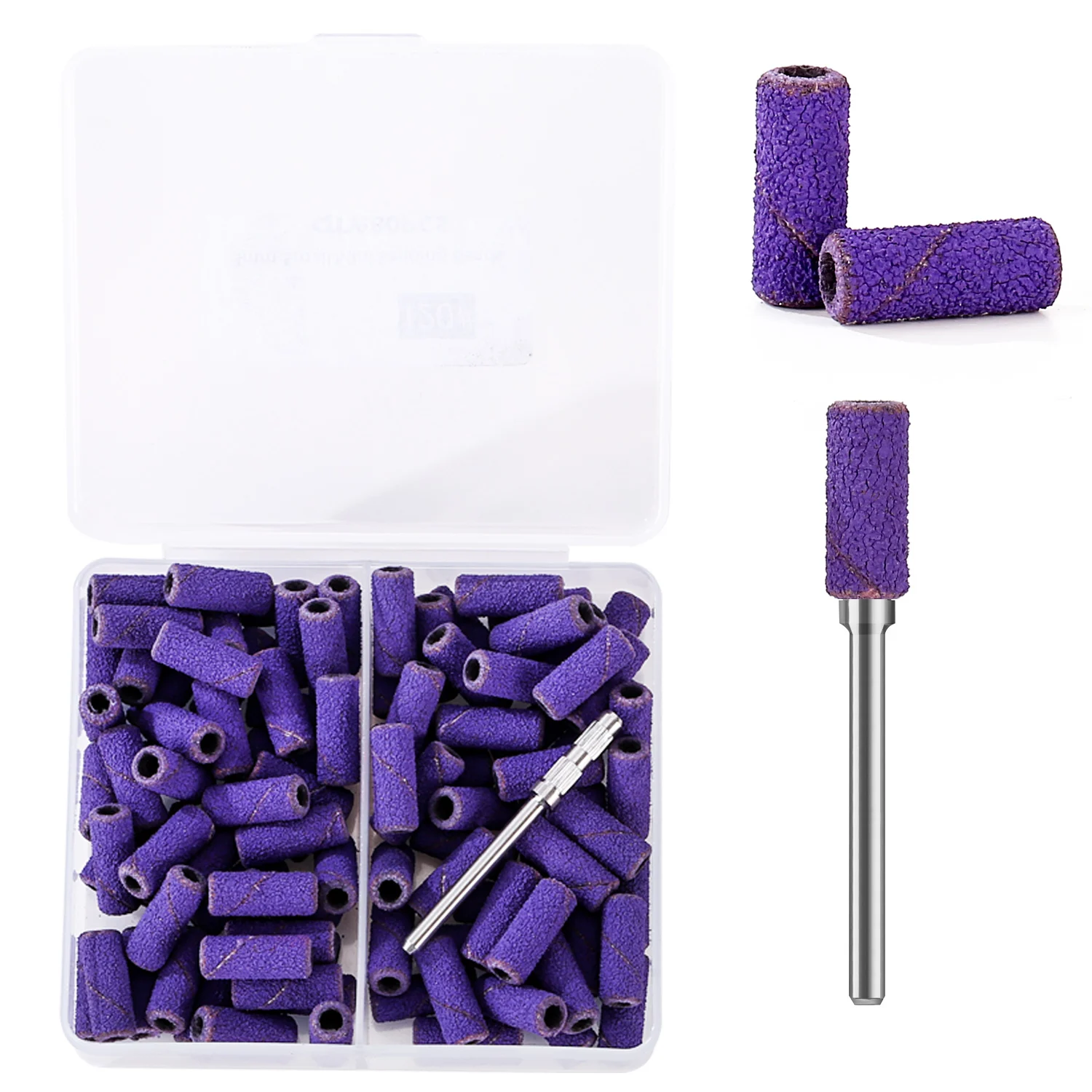80-Piece Mini Zebra Nail Sanding Bands Set