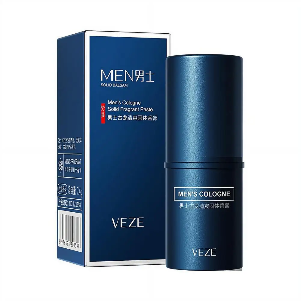 Men's Solid Perfume Cologne Long Lasting Fragrance Balm Portable Body Deodorant Alcohol Free Woody Marine Fresh Scent Balm