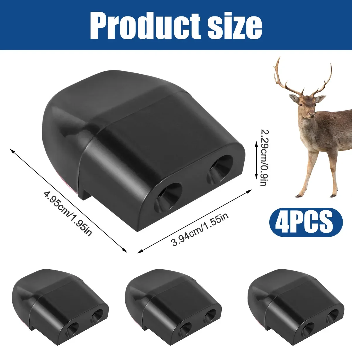 Deer Whistle 4Pcs Portable Deer Repelling Mini Car Safety Weather-Resistant Animal Alert