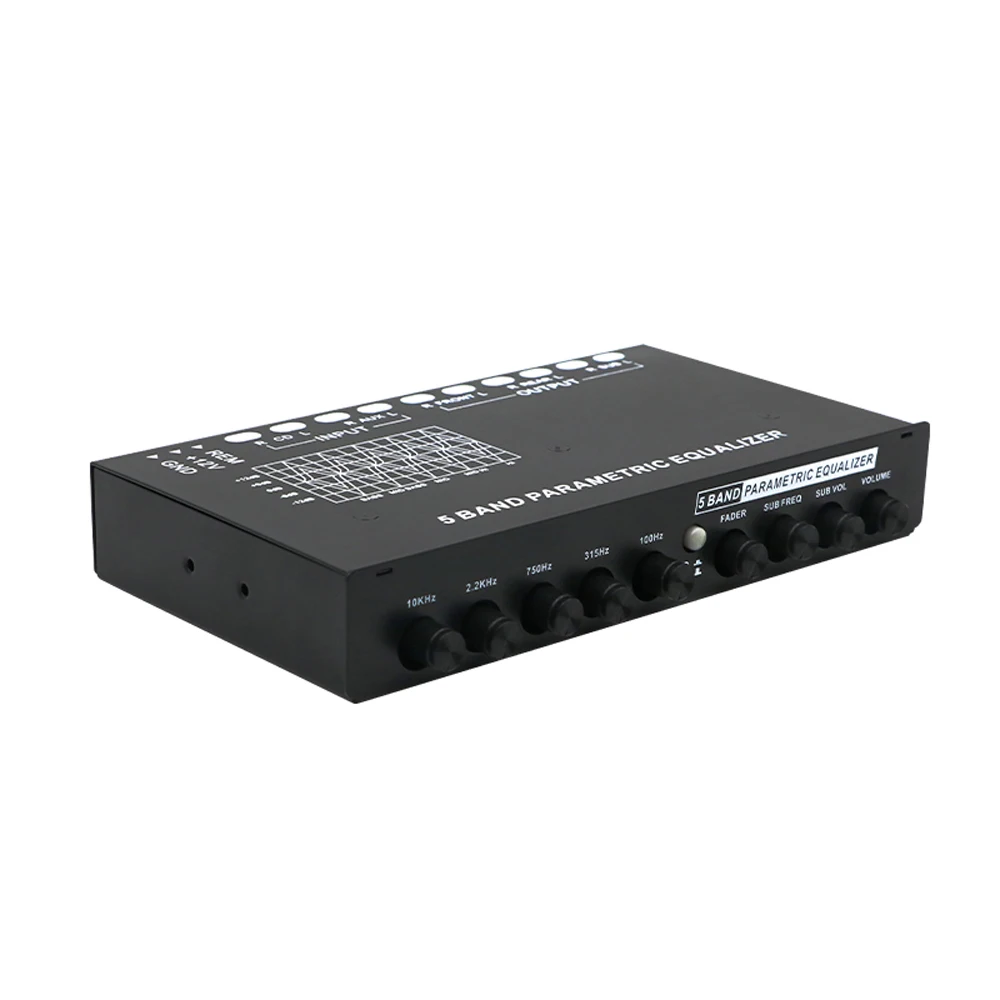 Auto Graphic Equalizer, Car Audio Equalizer Adjustable 5-Band Accurate Tuning EQ Tuning Crossover Amplifier Graphic Equalizer