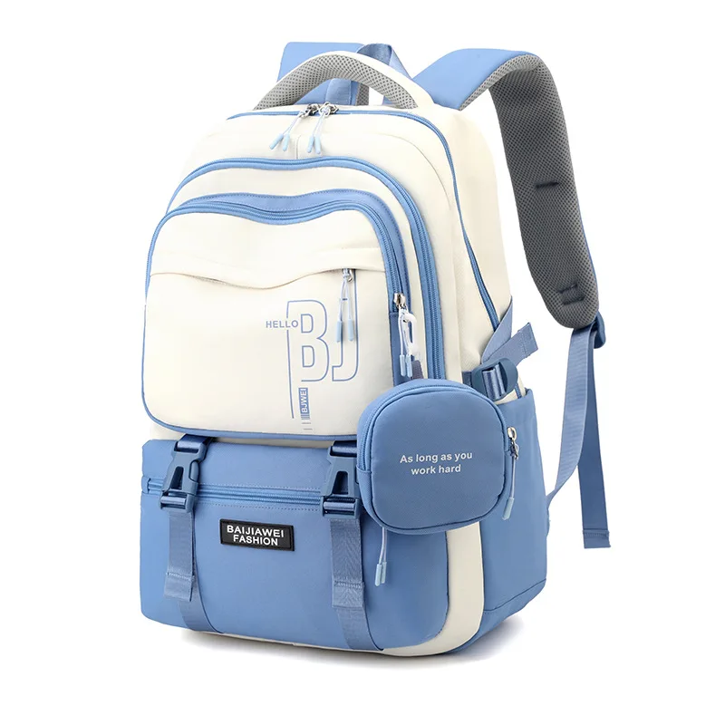 Famous Brand Designer BAIJIAWEI Children Backpack With Purse High School Student School Bags Kids Waterproof Schoolbags Teenager 4