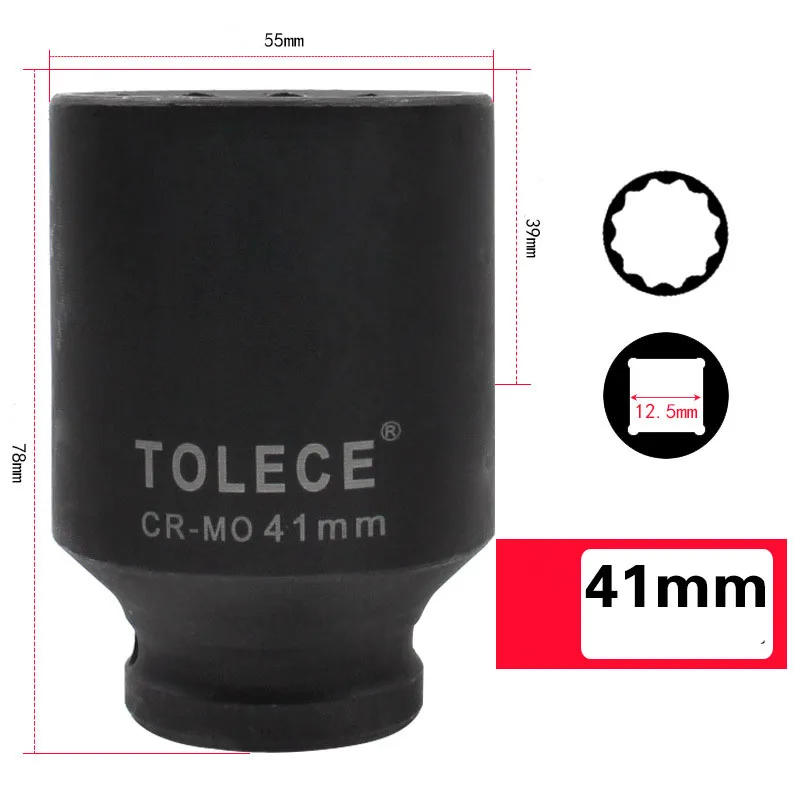1/2 inch Torx Socket Wrench Head Metric Air Pneumatic Socket Wrench Head 8-41mm Standard Durable Car Auto Truck Repair Tools 5