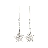 Boucles d'oreilles à pampilles en argent Sterling 925 pour femme, breloque Simple, chaîne flocon de neige, accessoire de bijoux d'hiver coréen, cadeau de noël 6