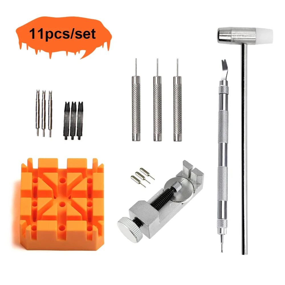 

Набор инструментов для ремонта часов, профессиональный ремешок с металлическими звеньями для часов, браслет, цепочка, съемник булавок, комплект инструментов для регулировки