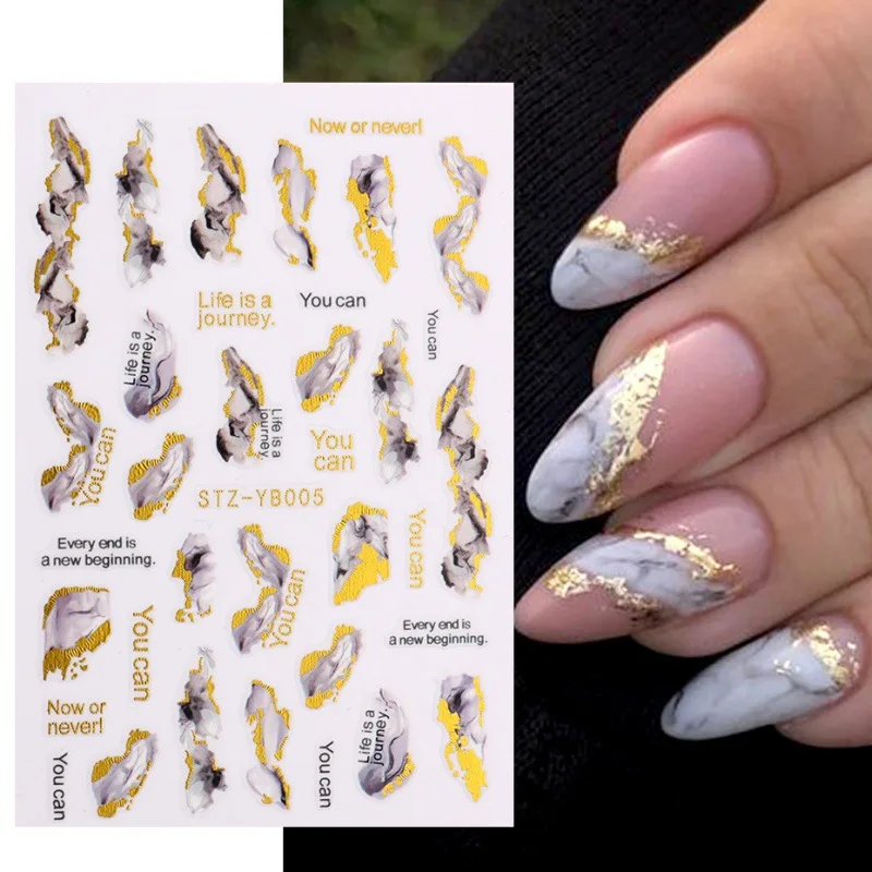 Colorful Bronzing Striped Nail Art Decals 3D Nail Stickers image 6