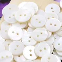 None Dyed Botones Decorative Buttons 500pcs 9/10/11.5/12.5 mm White Mother Shell Button Flat 2 Holes button 1