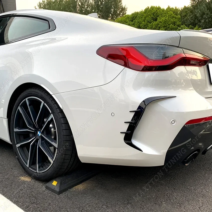 후면 범퍼 스플리터 스포일러 에어 벤트 커버 스포일러 BMW 4 시리즈 G22 G23 425i 430i M440i M 스포츠 블랙 바디 키트 튜닝