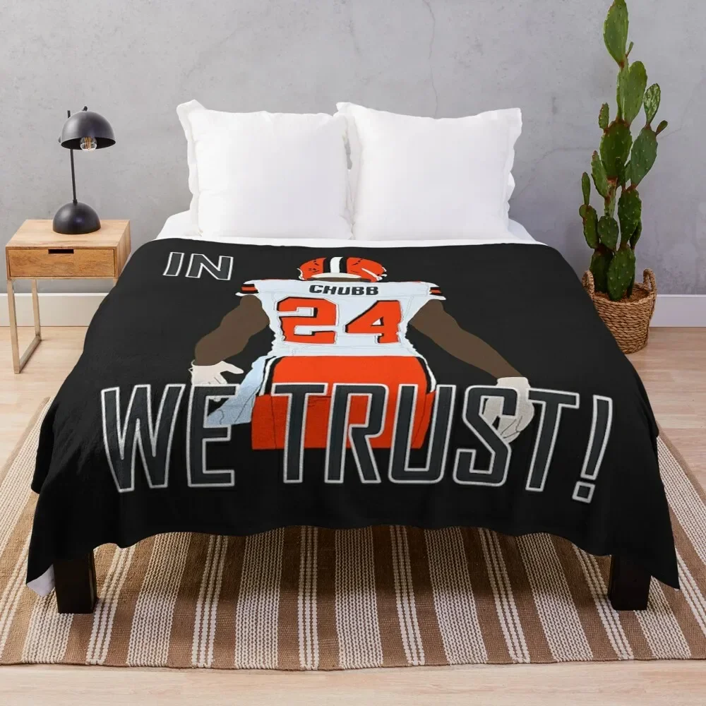 

Nick Chubb T-ShirtIn Chubb We Trust! Throw Blanket halloween warm winter wednesday Blankets