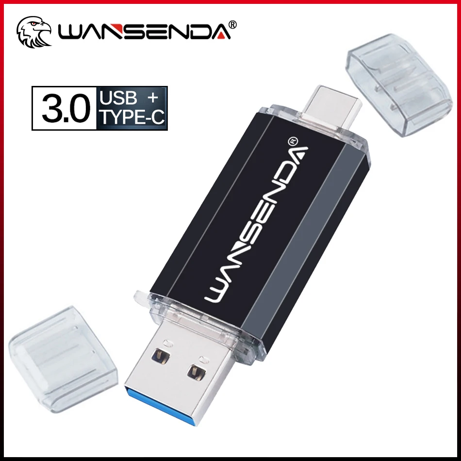 

WANSENDA USB TYPE C Flash Drive High Speed USB 3.0 Pen Drive 16GB 32GB 64GB 128GB 256GB 512GB Pendrive Flash Memory Stick
