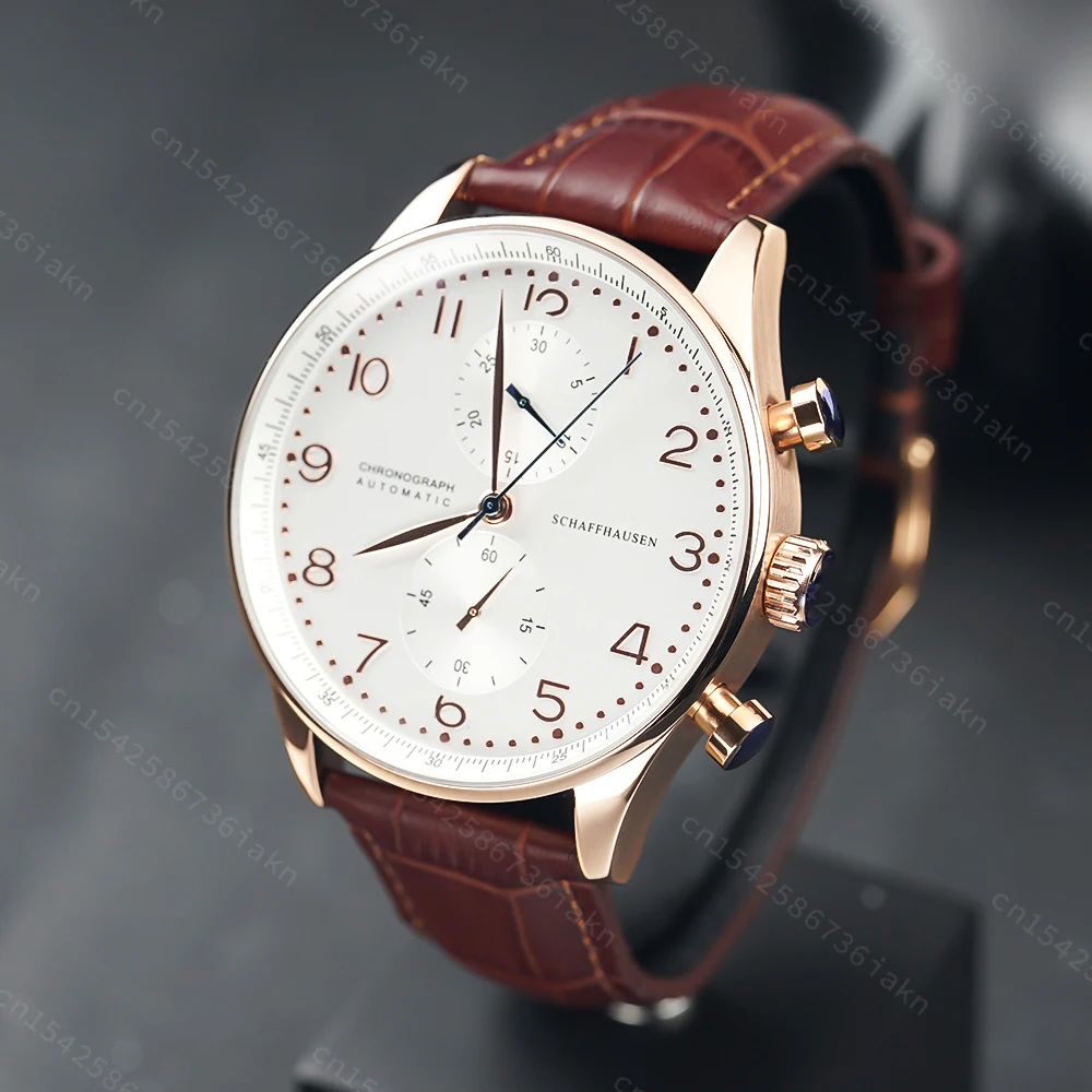2022 Fashion New Men's Automatic Watch 44mm Sapphire Crystal Glass Stainless Steel Leather Strap Sports Leisure Waterproof