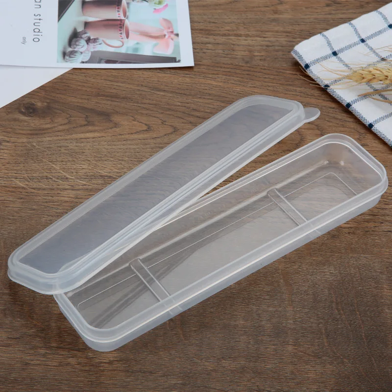 Cutlery Set Portable Travel Outdoor Reusable Tableware Box School Home Slot Design Practical Cutlery Transparent Cover Case