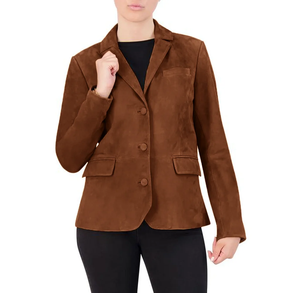 Women's Suit Jacket Suede Single Breasted Elegant Woman Vest Blazers for Women Elegant Stylish  Business Casual Clothing Female