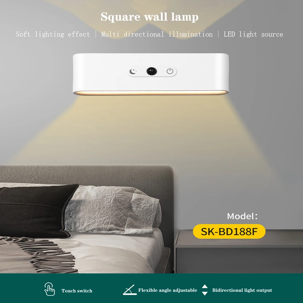 LED Wall Sconce Up And Down Wall Touch Control Lights Rechargeable Wireless Magnetic Wall Lamp 3 Brightness Levels Timer Lamp