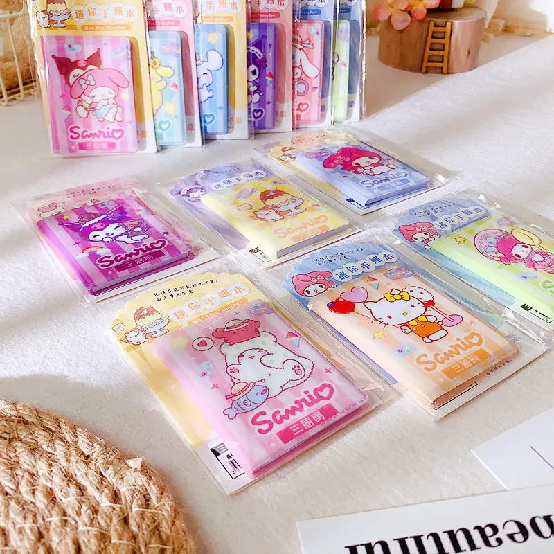 36pcs Sanrio Hello Kitty Kuromi Melody Mini Notebook Diy Kawaii Pocket Book Student Words Notebook Memo Student Stat