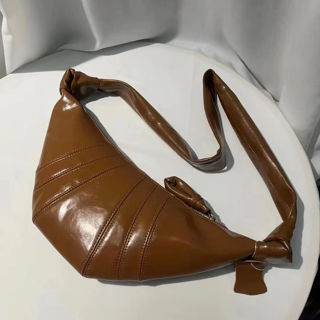 

2023 New Oil Wax Cowhide Genuine Leather French Underarm Hobo Bag Sweet Cool Soft Large Capacity Messenger Shoulder Woman Bag