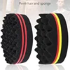 New Oval Double-Side Magic twist hair brush sponge,Sponge Brush for Natural,afro coil wave dread sponge brushes 1