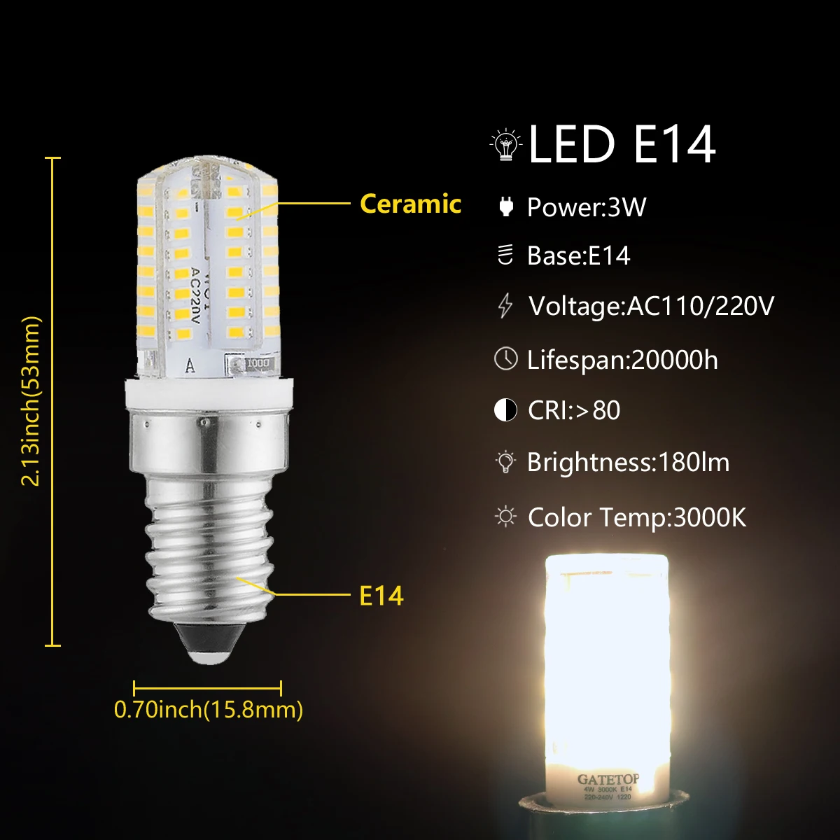 1-10PC LED mini small bulb silicone PC material 220V E14 S1734ac048d534c56a94915e9ed8053078