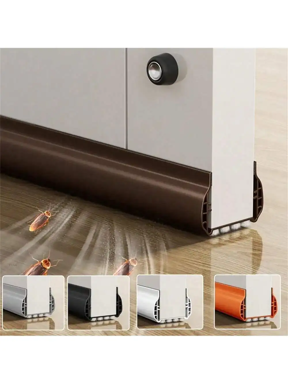 1 silent door sealing strip with brush windproof dustproof insect proof thickened PVC door seam windproof strip