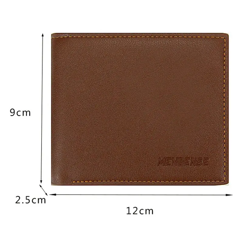 New Short Men Wallets High Quality Card Holder Classic Men's Purses Name Customized PU Leather Photo Holder Small Male Wallet 3