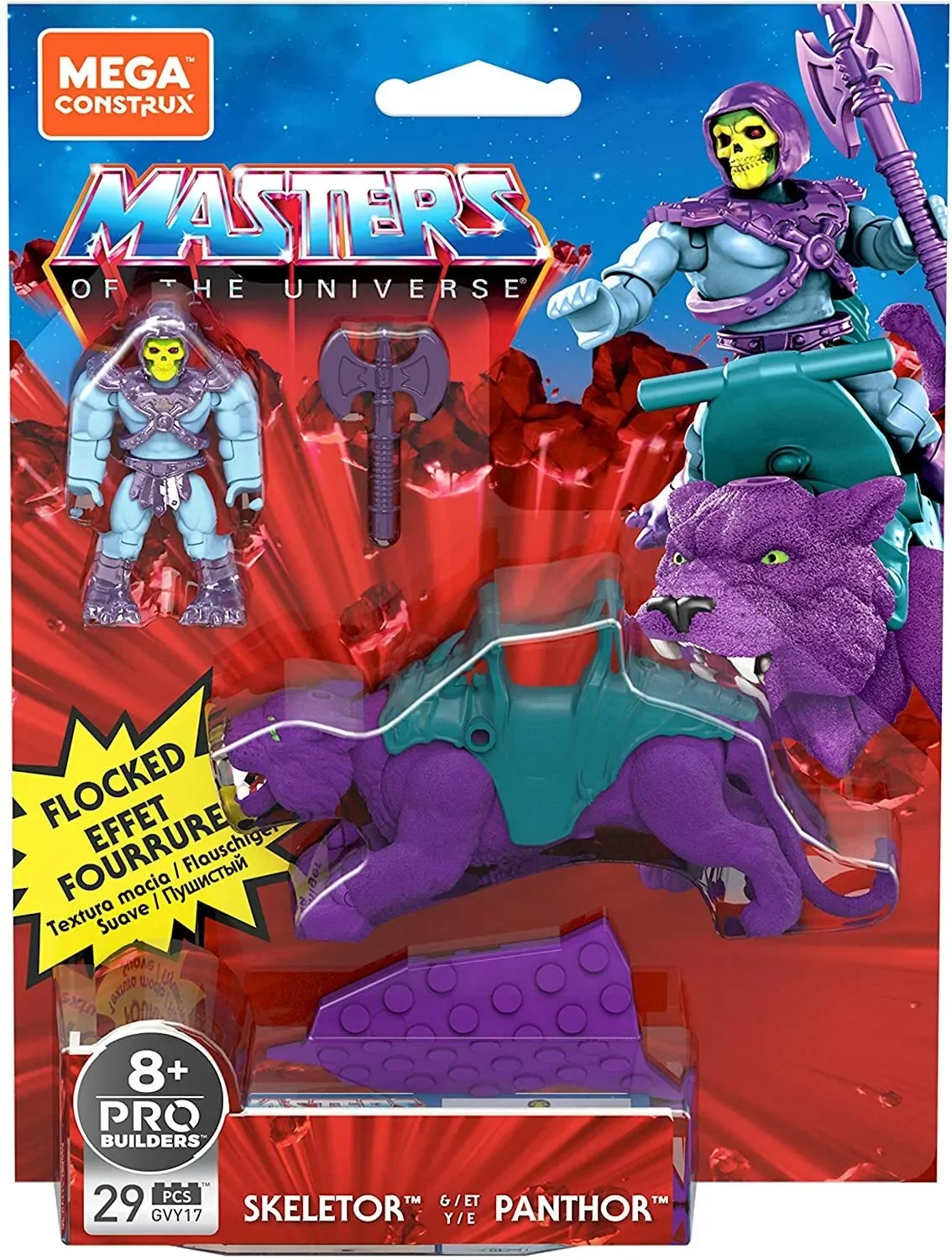 

Mega Construx 29 PCS Masters of the Universe Skeletor and Flocked Panthor Set