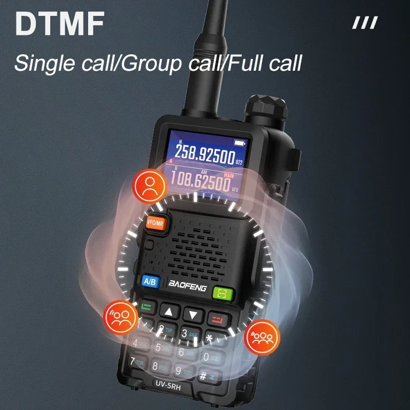 Фото Портативная рация Baofeng UV-5RH Air Band, трехдиапазонная Беспроводная радиостанция AM, FM, приемник дальнего действия, двухсторонний, для любительской радиосвязи №4