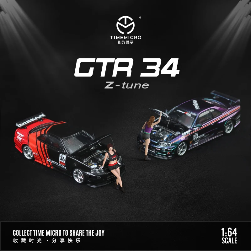 Timemmicro Nissan Gtr R34 Versione Aperta Advant36 Car Mini Model Collection