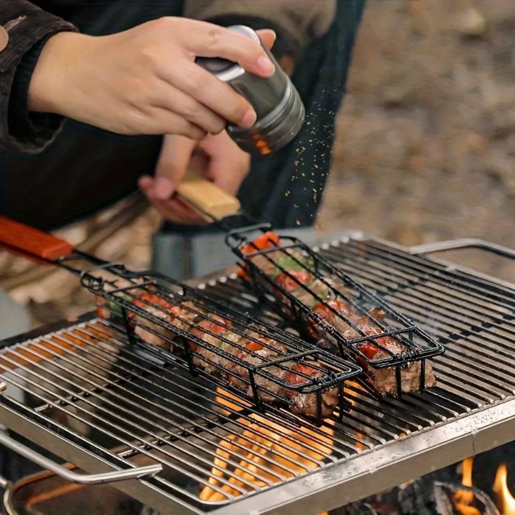 Mini Barbecue Cage BBQ Hot Dog Cage Outdoor Barbecue Basket Net BBQ Rack Stainless Steel