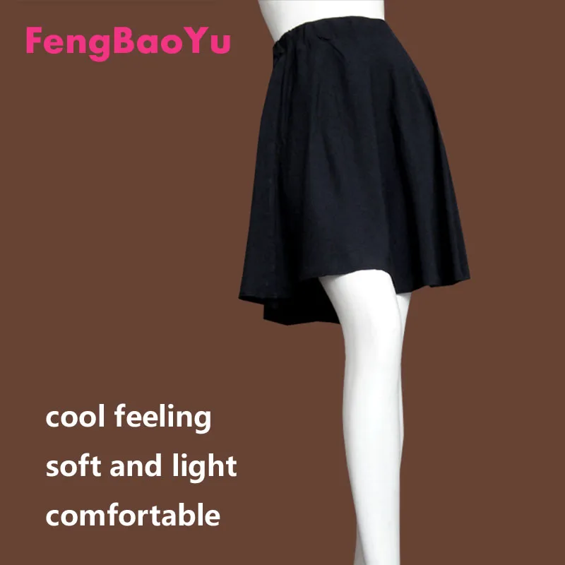Fengbaoyu High-quality Cotton Silk Summer Woman Half-body Wide Hem Short Skirt Loose Waistline Girls Beach Play Comfortable 5XL