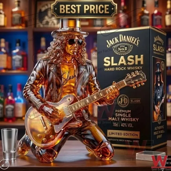 2026 New Guns N' Roses Slash Style Guitar Whiskey Decanter, Unique Shaped Liquor Bottle for Rock Fan & Whisky Enthusiast