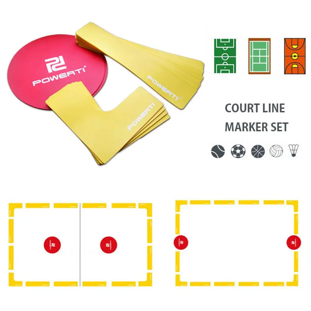 

Court Line Marker Kit Anti-slip Sports Ground Court Maker Line For Tennis Badminton Pickleball Soccer Agility Training