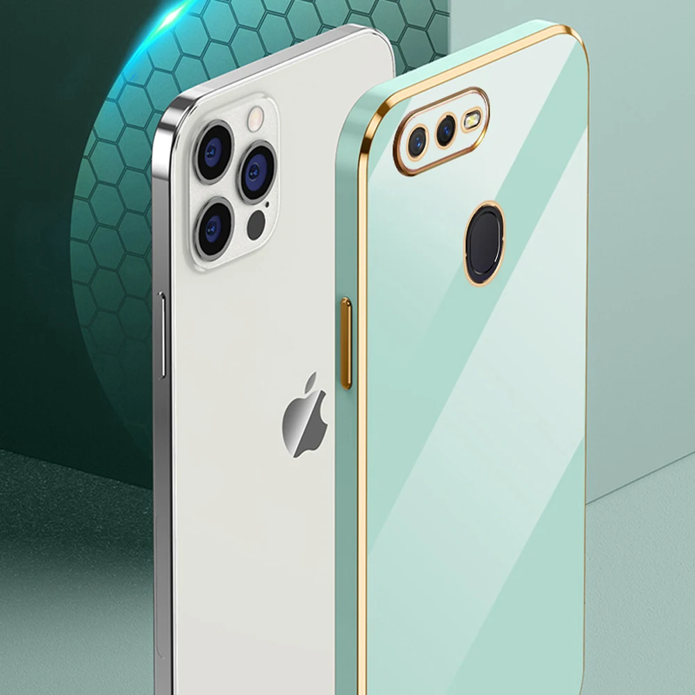 Luxury Square Plating ShockProof Silicone Back Cover