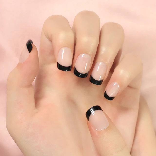 Nail Ideas: A Black Matte French Manicure | Allure