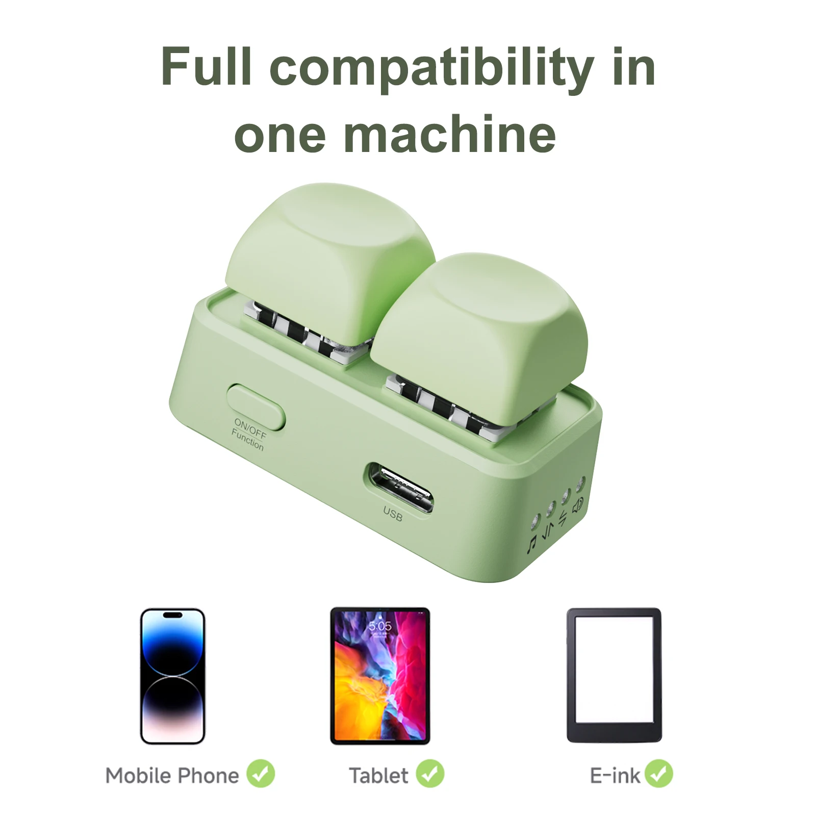Bluetooth-compatible Small Keyboard Wireless Remote Control Page Turner Fingertip Page Turner for Photo and Video 2