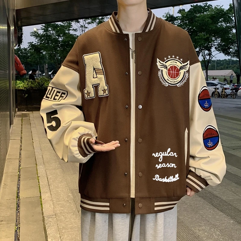 Hip Hop Casual Baseball Jackets Embroidered Baseball Coat Bomber Clothing For Men's Fashion Casual Couple Varsity Jacket