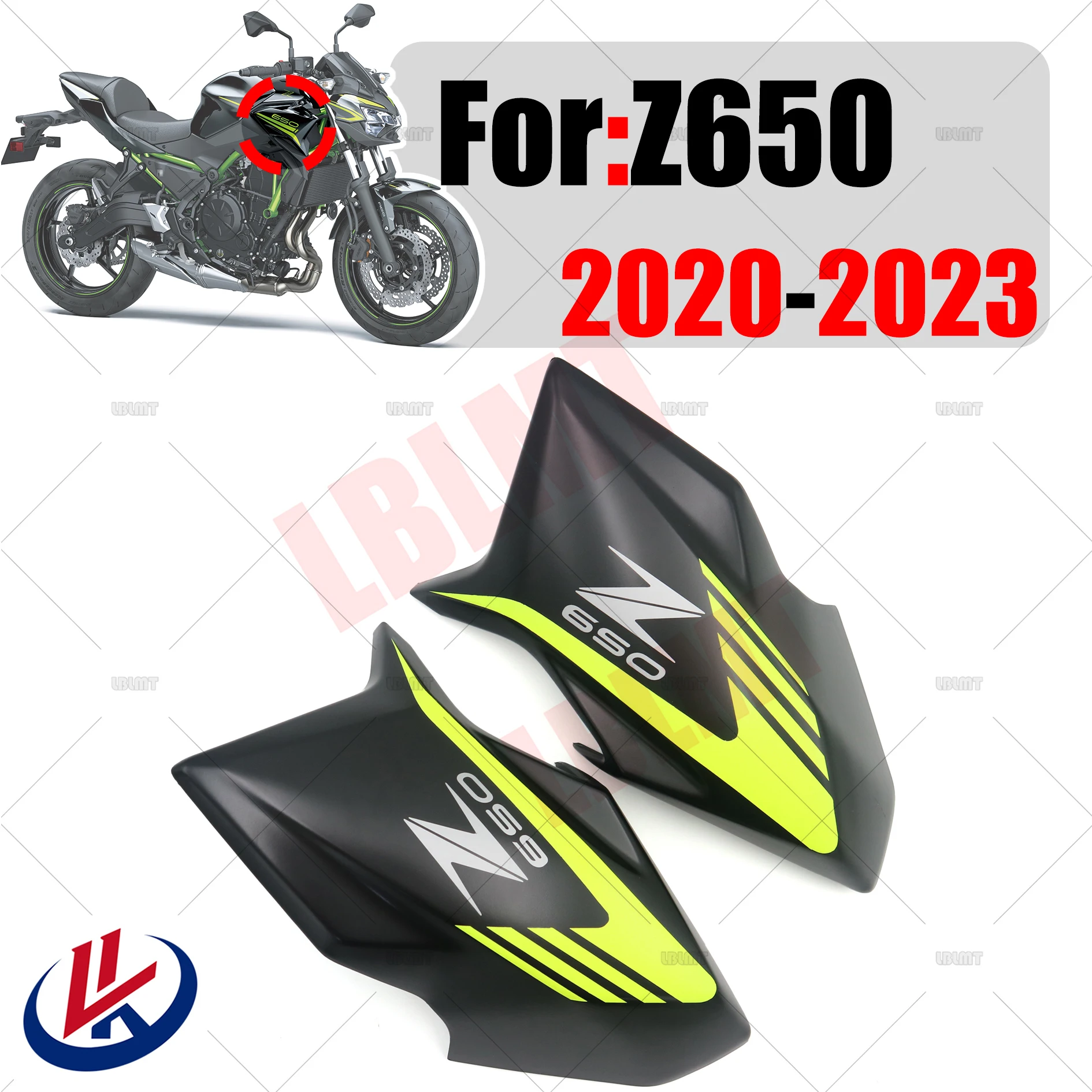 

Front side cover Fuel Tank Gas fairing/Handmade stickers have slight defects For Kawasaki Z650 Z 650 2020 2021 2022 2023