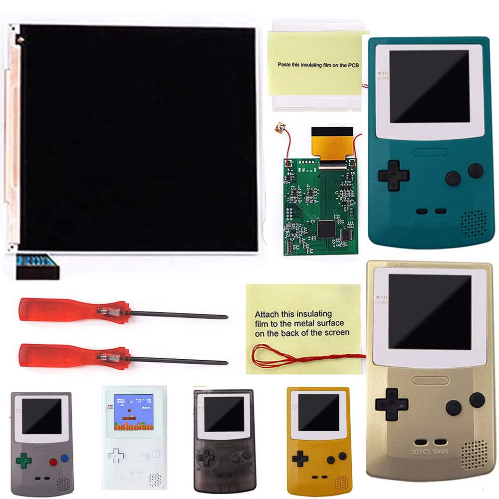 Hivelocidadeido Gbc q5 Branco Len Tela Mod Kits Osd Ips Lcd Habitação Escudo Case Substituições para Gameboy Colorgbc