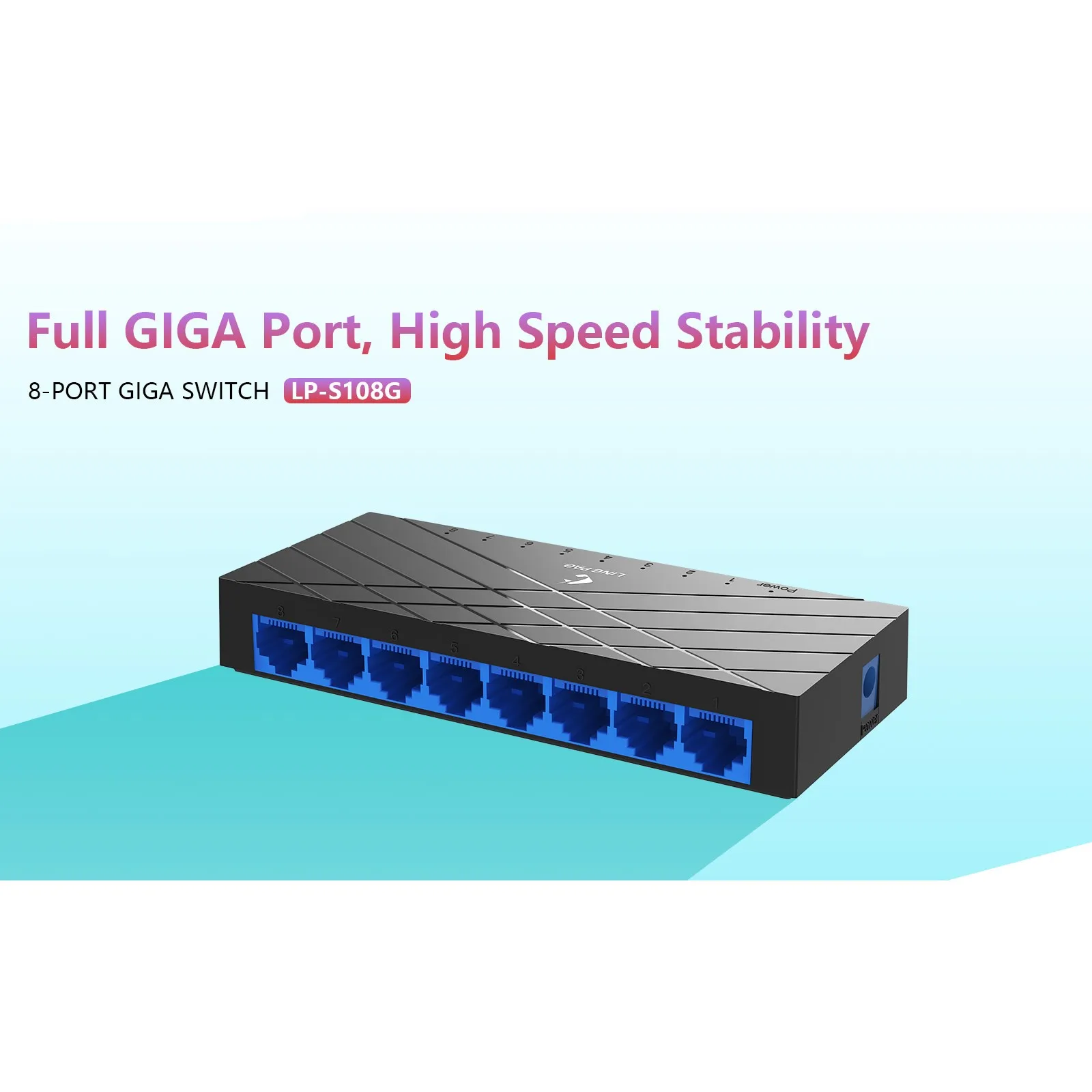 8 Port Gigabit Ethernet Switch 10/100/1000mbps Desktop Switch Plug-and-play 1
