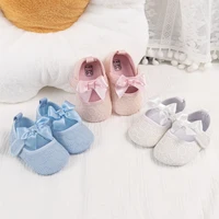 Four Seasons Newborn Baby Walking Shoes Classic Color Matching Bow Princess Shoes Baby Girl Anti-slip Soft Bottom Solid Color 1