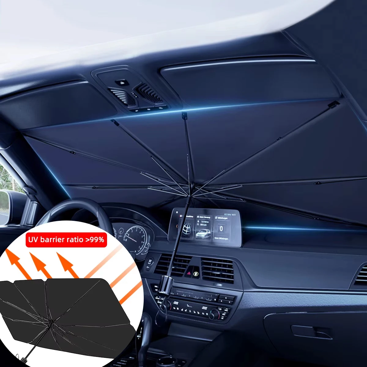 Car Sunshade Umbrella Portable Foldable Windshield Protector Parasol for Auto Window Shading Summer Sun Protection Accessories windshield sunshade car sunshade windshield sun shade