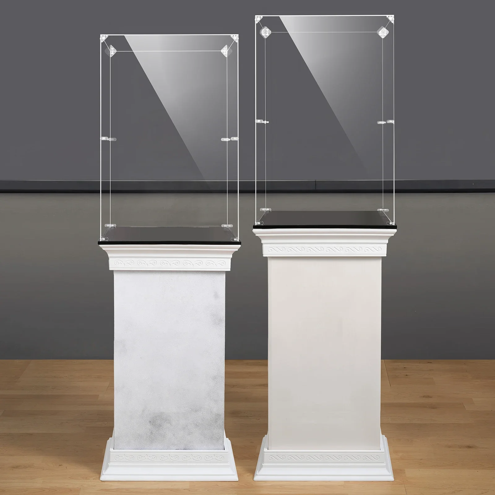 Eary Display Case Roman Column Base for Labubu Zimomo Angel Acrylic Box for Doll Transparent Dustproof Storage Easel Accessories